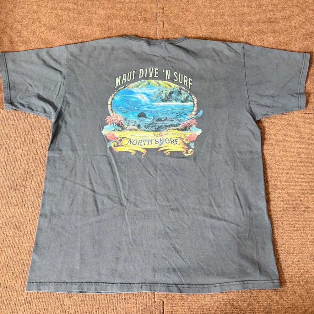 Coastal Classics Maui Dive N Surf North Shore Stingray‎ Graphic T-Shirt Gray XL